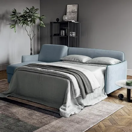 Divano Letto in tessuto con penisola Amadeus di Felis
