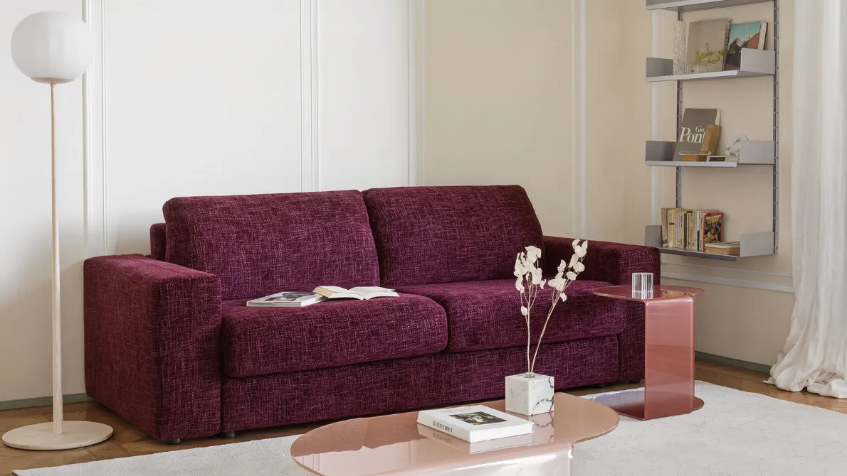 Divano Letto lineare in tessuto Convert-XL di Calligaris