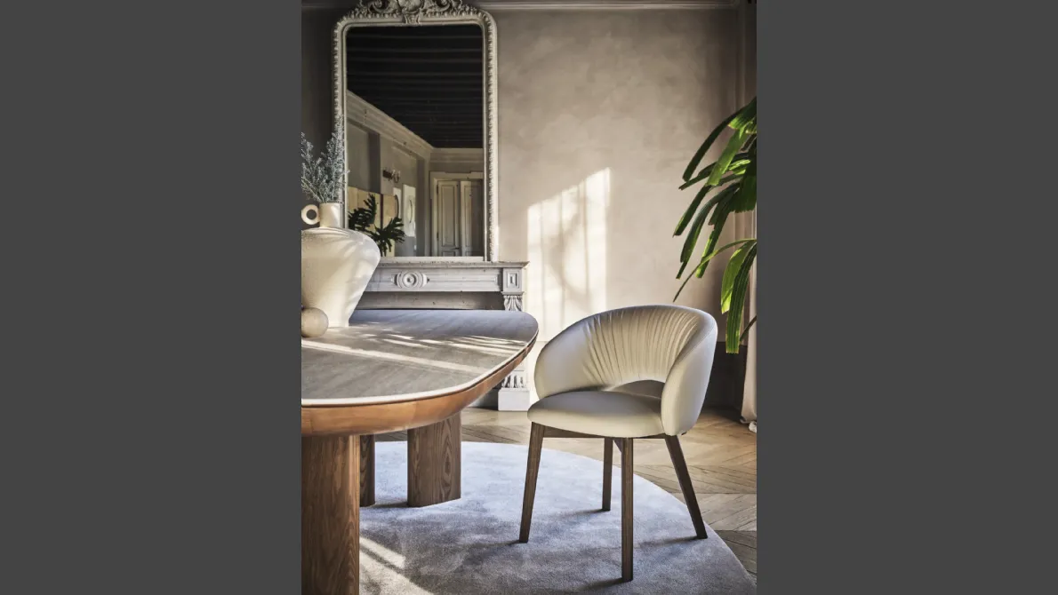 Sedia in pelle Anime Wood di Calligaris