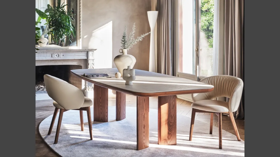 Sedia in pelle Anime Wood di Calligaris
