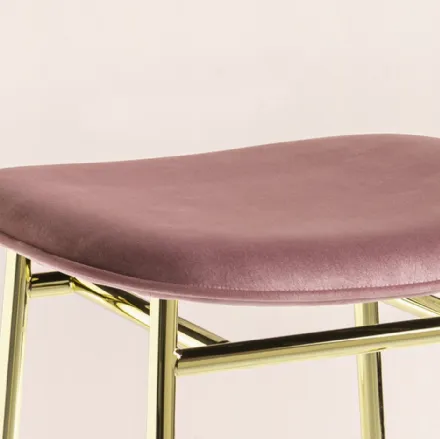 Sgabello in tessuto con struttura in ottone Fifties 02 di Calligaris