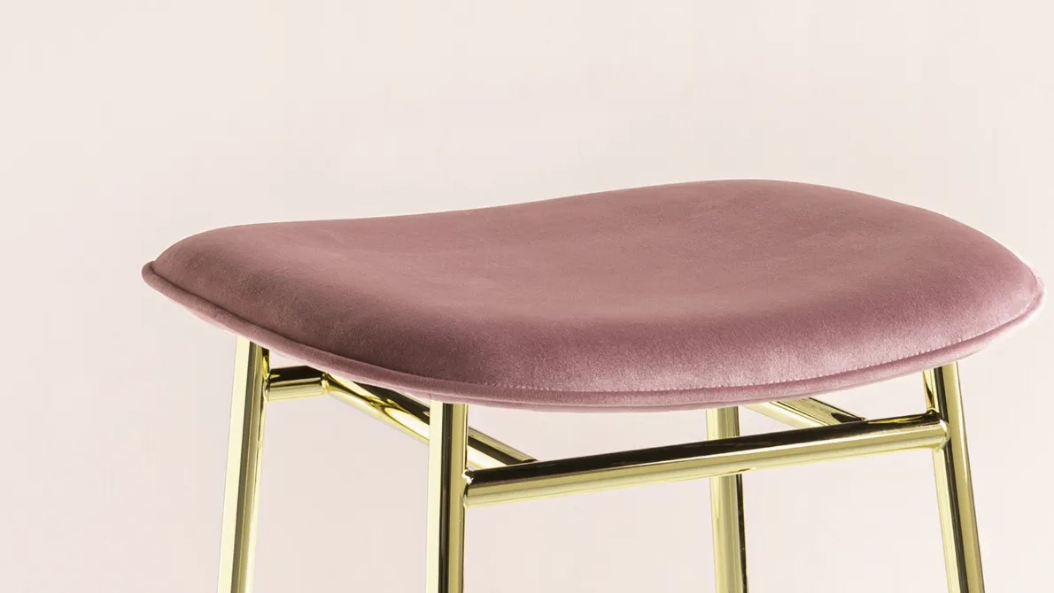 Sgabello in tessuto con struttura in ottone Fifties 02 di Calligaris