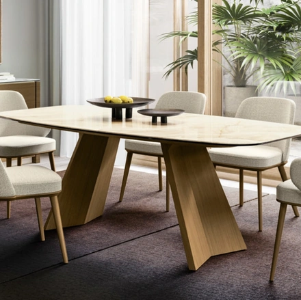 Sedia in tessuto Foyer con gambe in legno di Calligaris