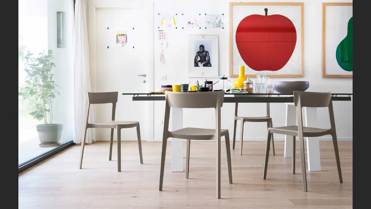 Sedia in plastica impilabile Skin di Calligaris