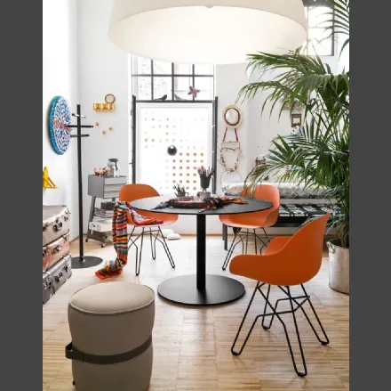 Tavolo rotondo in laminato stratificato con base in metallo Cocktail di Connubia