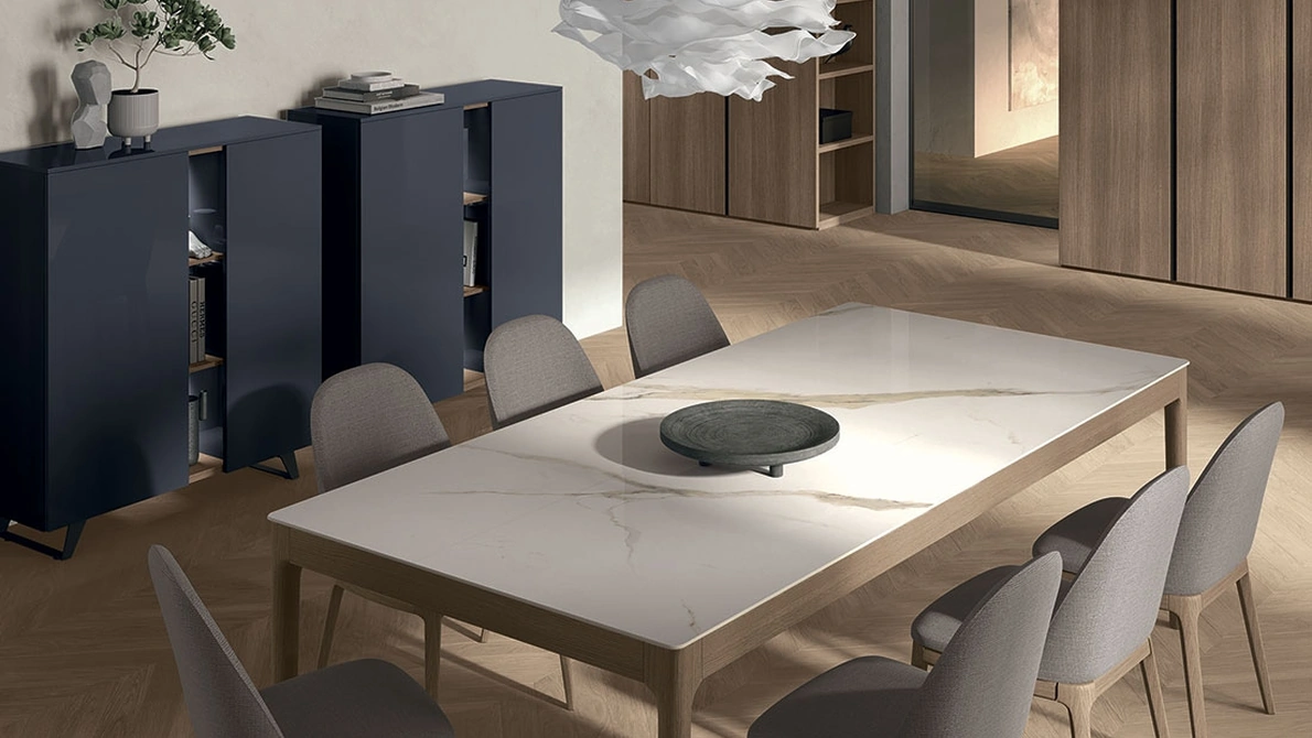 Tavolo Savoy in gres e legno di Tomasella