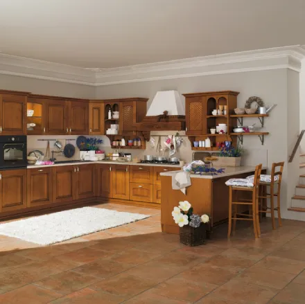 Cucina Classica angolare in legno di ciliegio Contessa di Ar-Tre