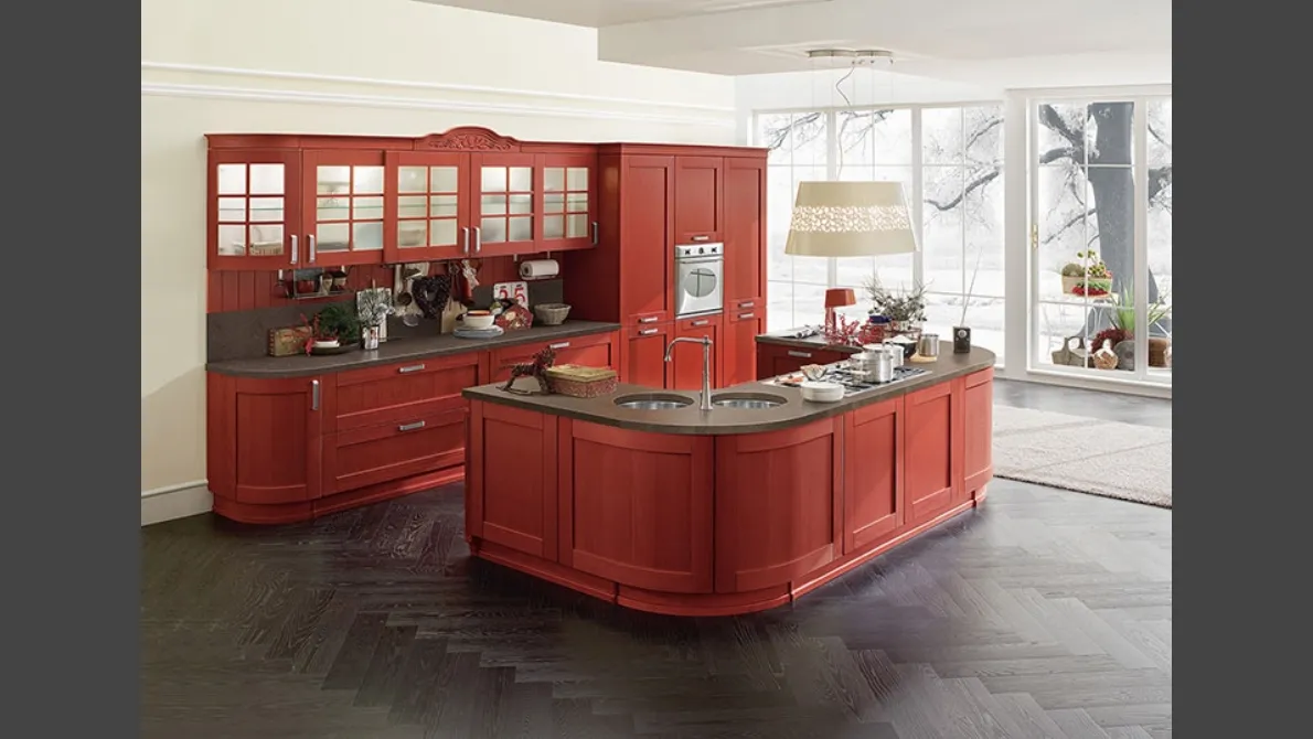 Cucina Classica con isola in legno Signoressa 01 di Ar-Tre