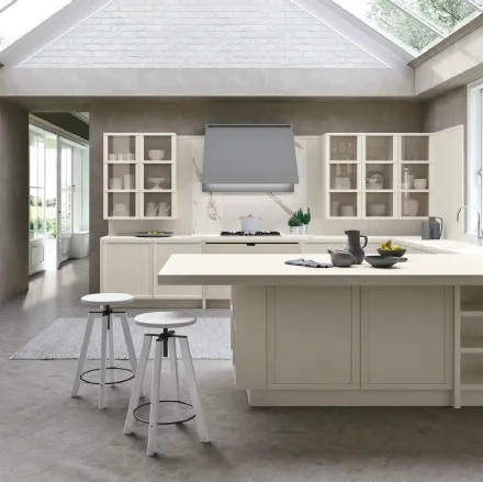 Cucina Classica Tosca v1 in Frassino laccato Beige Angora di Stosa