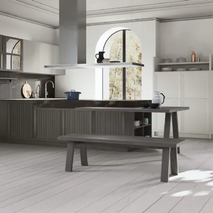 Cucina Classica Tosca v2 in Frassino laccato Grigio Pernice di Stosa