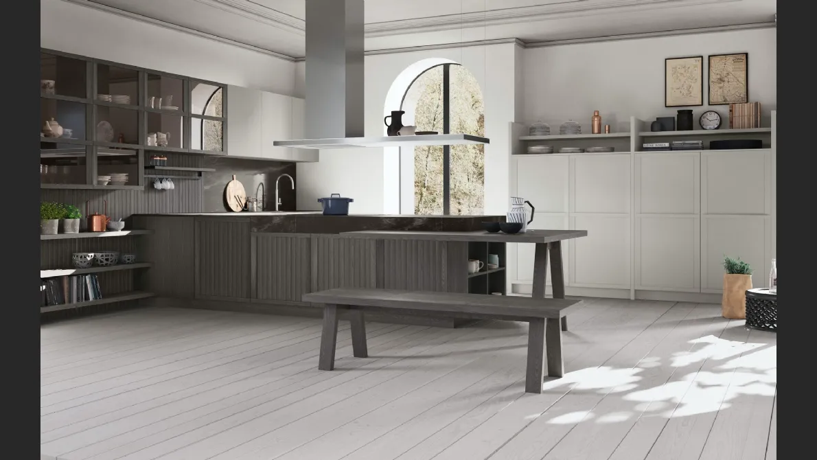 Cucina Classica Tosca v2 in Frassino laccato Grigio Pernice di Stosa