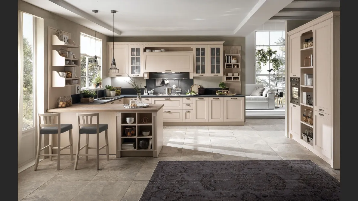 Cucina Classica Virginia Soft Beauty in Cipria opaco di Stosa