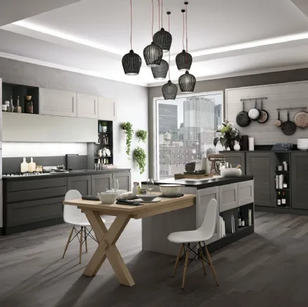 Cucina Classica York v5 in Rovere Calce e Lava di Stosa
