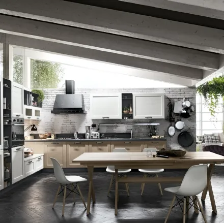Cucina Classica York v1 in Rovere Bianco Artic e Nordic di Stosa