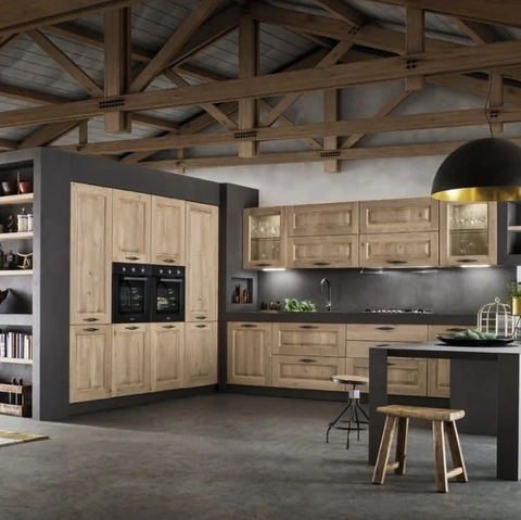 Cucina in Muratura con penisola I Masselli 01 di Ar-Tre