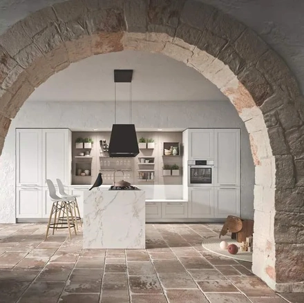 Cucina Moderna con isola Cloe 05 in legno laccato di Ar-Tre