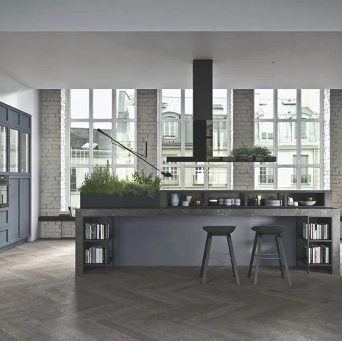 Cucina Moderna in legno laccato con isola Infinity 01 di Ar-Tre