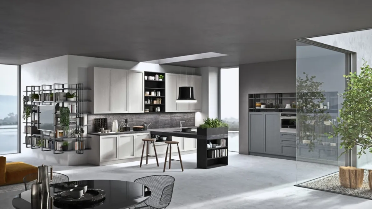 Cucina Moderna in legno laccato con penisola Infinity 04 di Ar-Tre