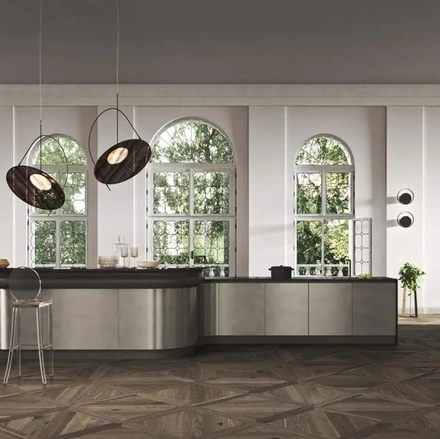 Cucina Moderna con isola Progetto Sistema Laccato 01 di Ar-Tre