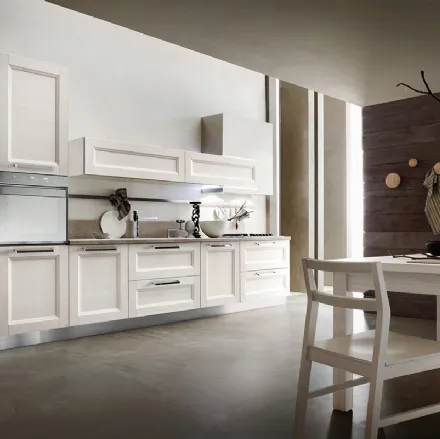Cucina Moderna lineare in laccato bianco Vela Merano di Ar-Tre
