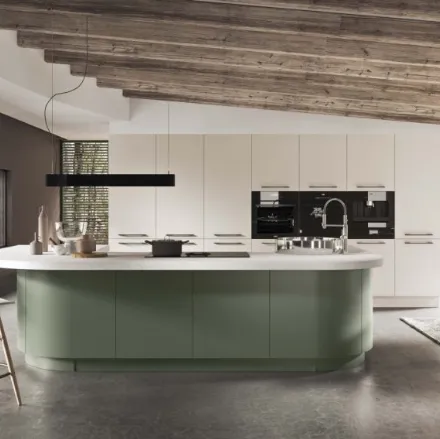 Cucina Moderna ad isola in laccato opaco Berlino di Ar-Tre