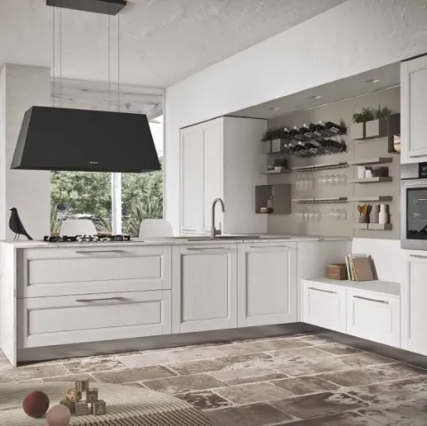 Cucina Moderna in legno laccato con penisola Cloe 01 di Ar-Tre