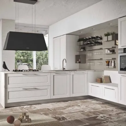 Cucina Moderna in legno laccato con penisola Cloe 01 di Ar-Tre