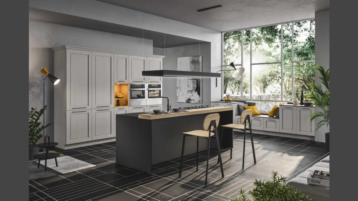 Cucina Moderna con isola in legno laccato Cloe 04 di Ar-Tre