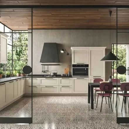 Cucina Moderna angolare in legno laccato Cloe 05 di Ar-Tre