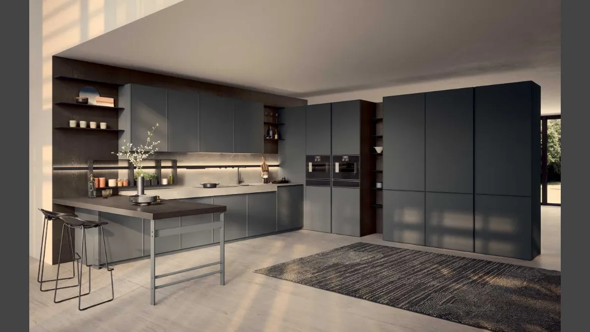 Cucina Moderna Coco Light angolare con penisola di Dibiesse