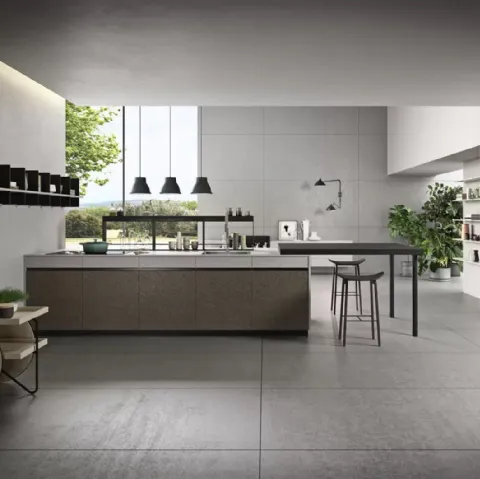 Cucina Moderna con penisola DJ 02 in melaminico con top in laminato di Dibiesse