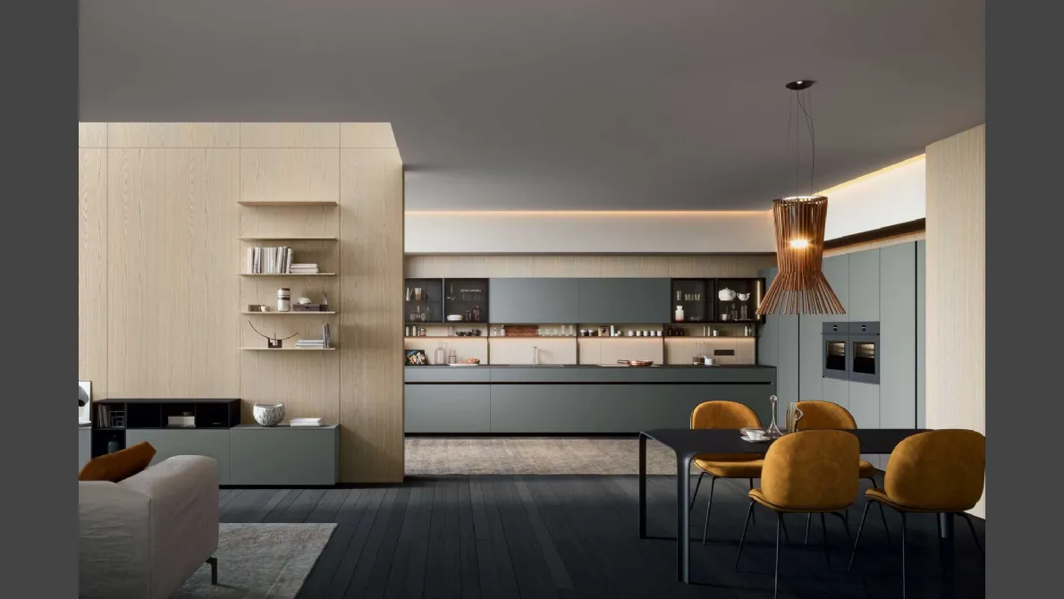 Cucina Moderna GI30 angolare in laccato Grigio opaco di Dibiesse