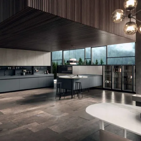 Cucina Moderna Dj lineare con penisola di Dibiesse