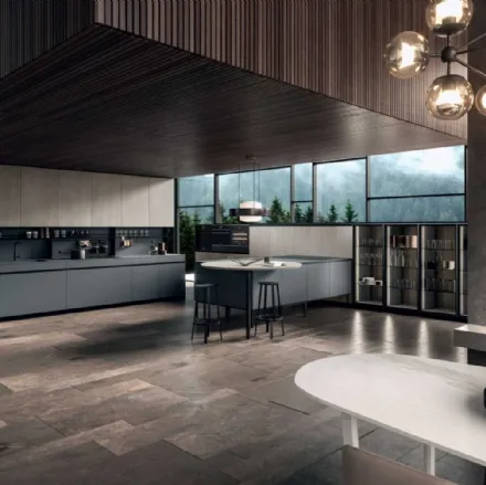 Cucina Moderna Dj lineare con penisola di Dibiesse