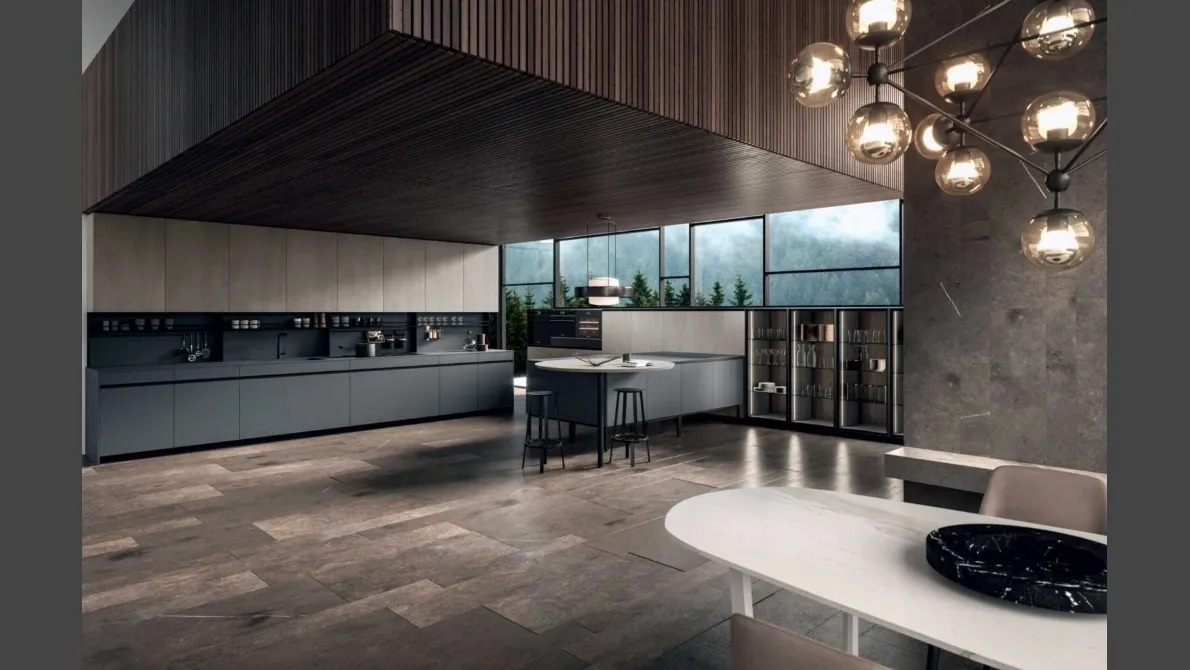 Cucina Moderna Dj lineare con penisola di Dibiesse