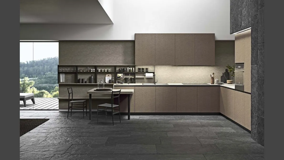Cucina Moderna Emporio Job angolare con penisola di Dibiesse