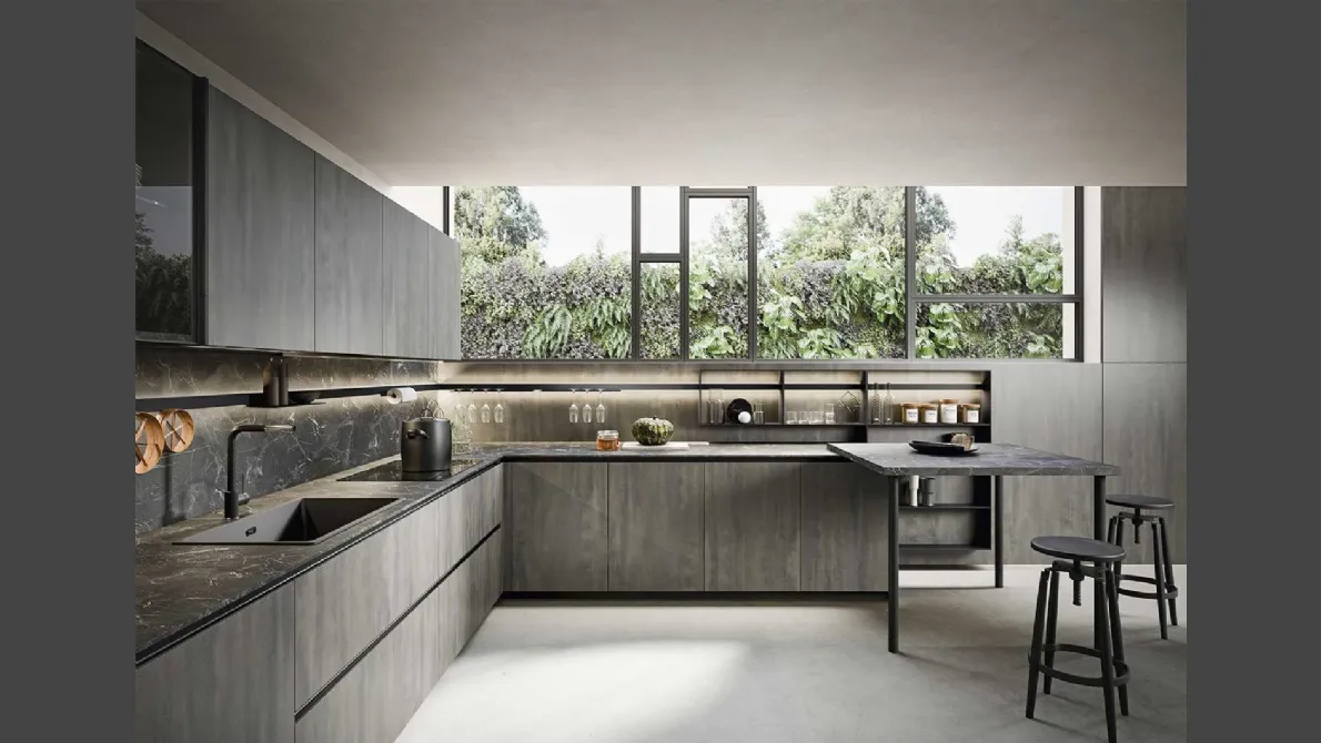Cucina Moderna Emporio Lab con penisola di Dibiesse