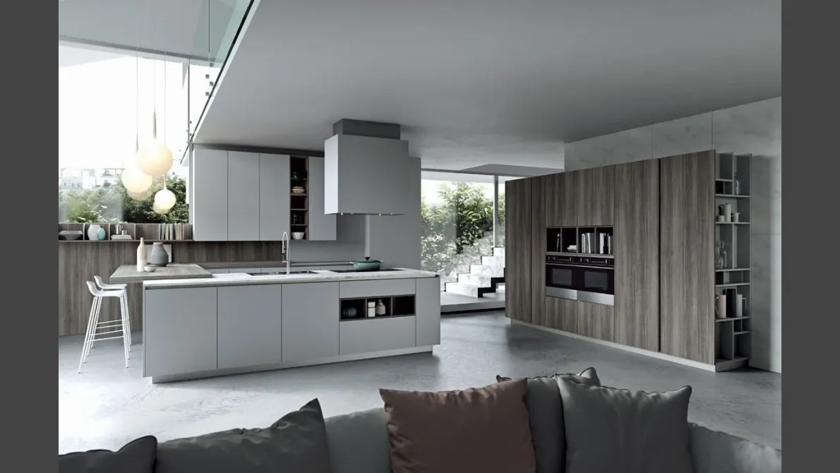 Cucina Moderna Emporio Lab con penisola di Dibiesse