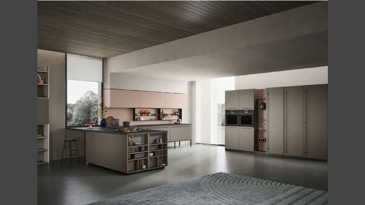 Cucina Moderna Emporio Maniglia con penisola di Dibiesse