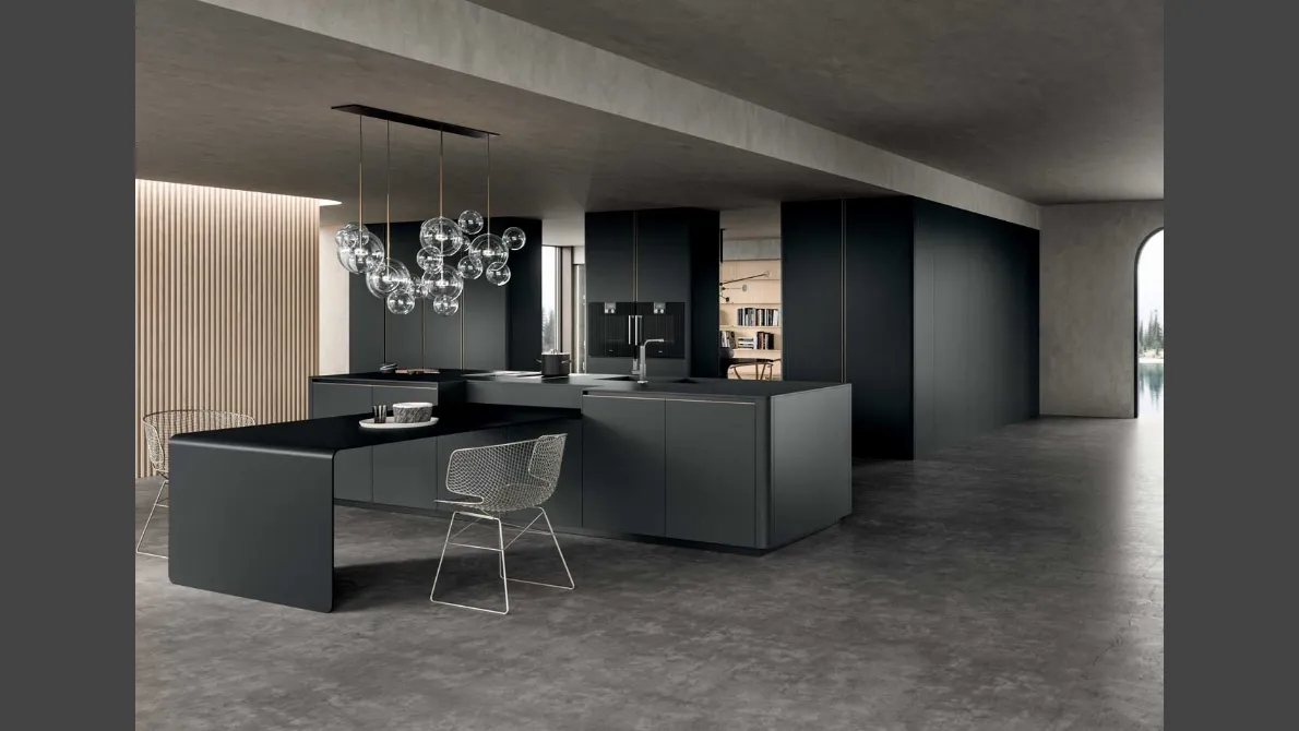 Cucina Moderna in alluminio Filo con isola di Dibiesse