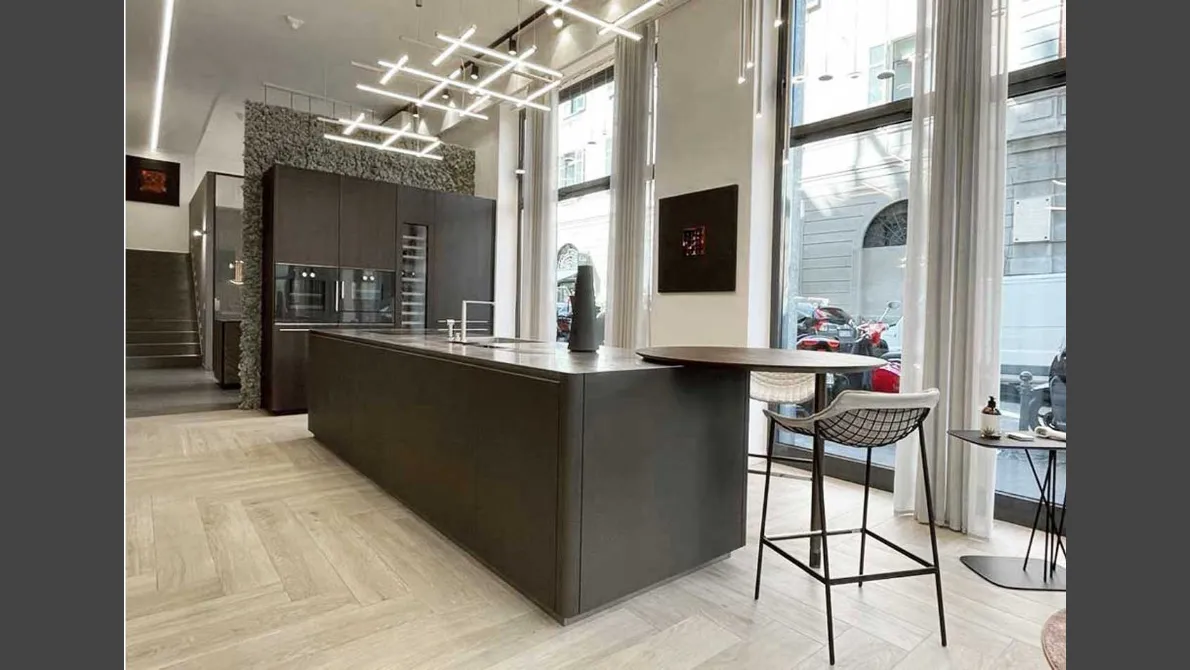 Cucina Moderna in alluminio Filo con isola di Dibiesse