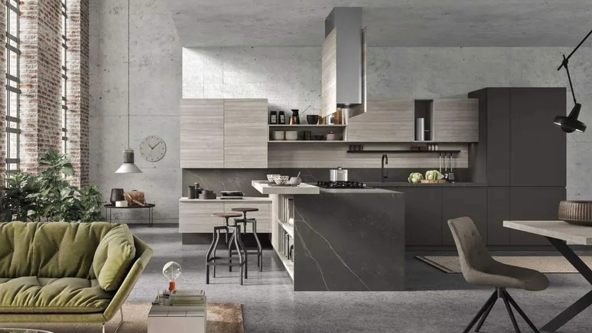 Cucina Moderna con penisola Fly Evo Flo Evo 02 di Ar-Tre