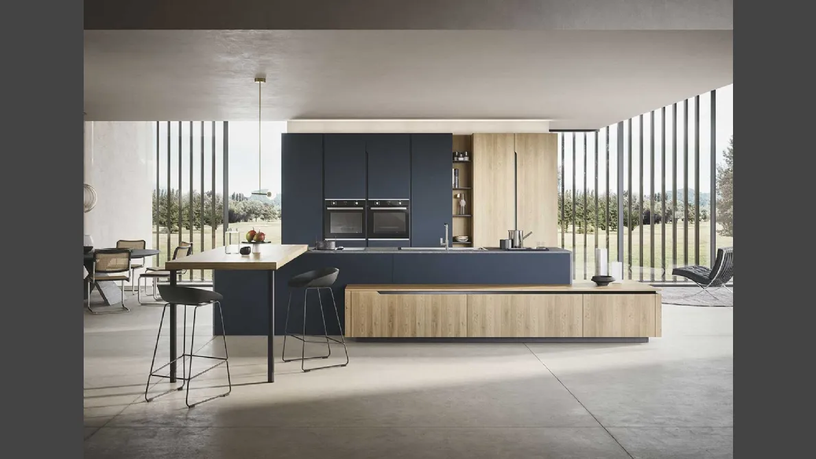 Cucina Moderna Lesmo con isola e penisola di Dibiesse