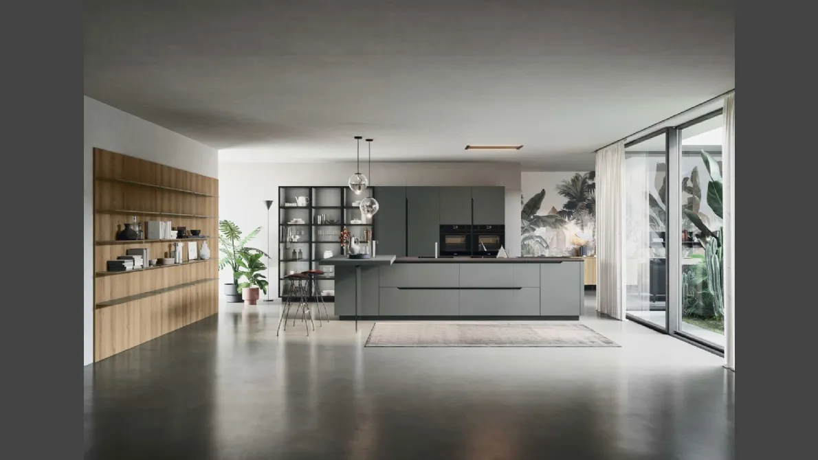 Cucina Moderna Lesmo con isola e penisola di Dibiesse