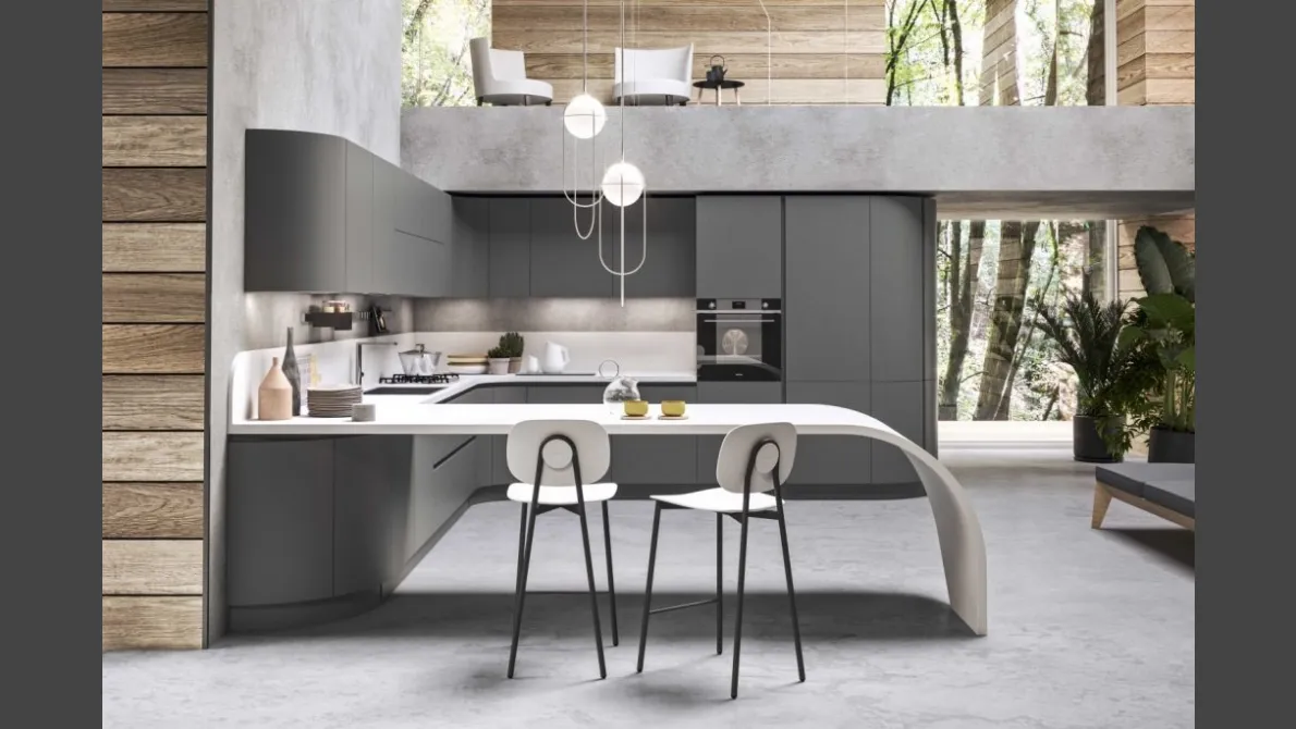 Cucina Moderna angolare con penisola Los Angeles di Ar-Tre