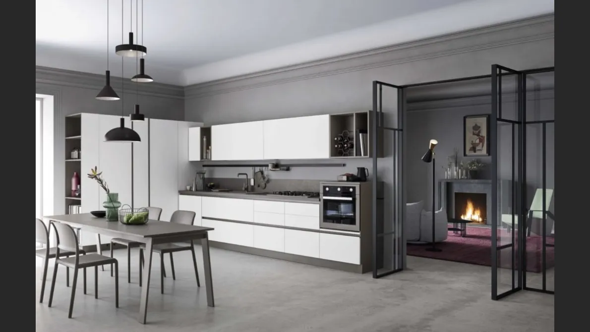 Cucina Moderna lineare in laccato opaco Sky 01 di Ar-Tre