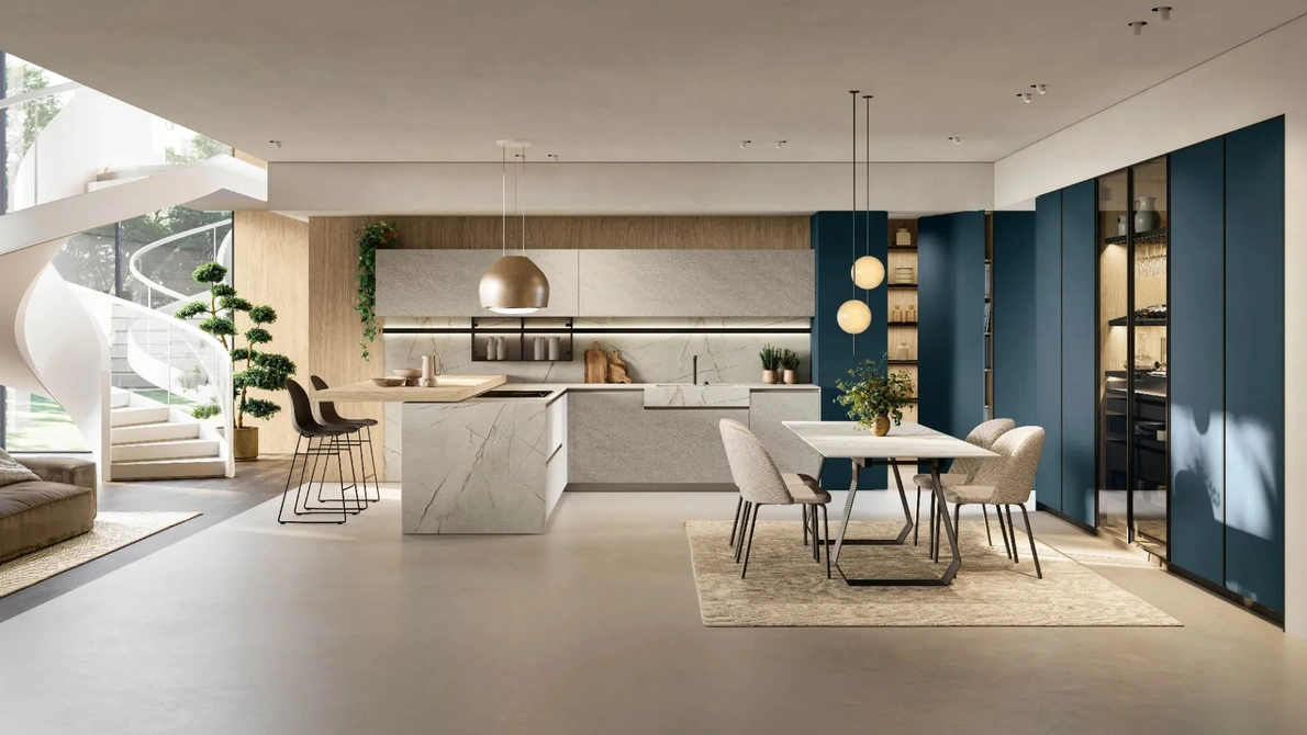 Cucina Moderna con penisola Metropolis 02 di Stosa