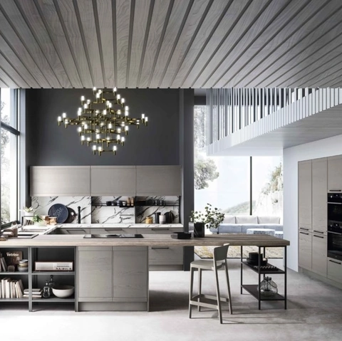 Cucina Moderna in legno laccato con penisola Zoe 02 di Ar-Tre