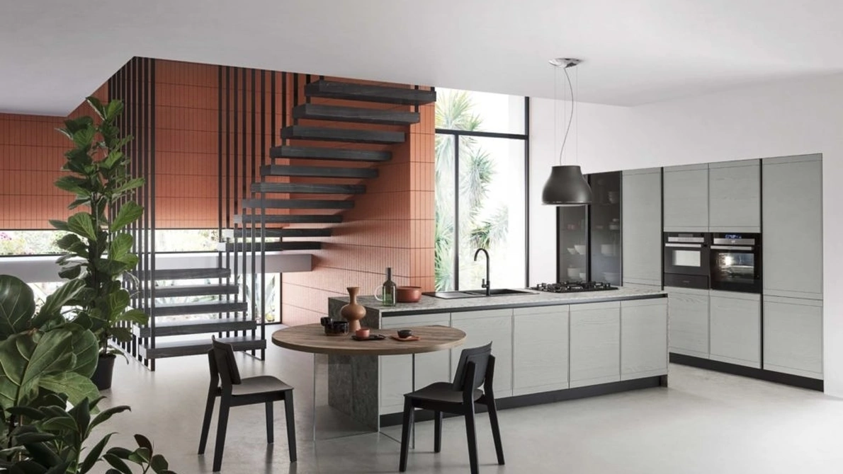 Cucina Moderna in legno laccato con isola Zoe 03 di Ar-Tre