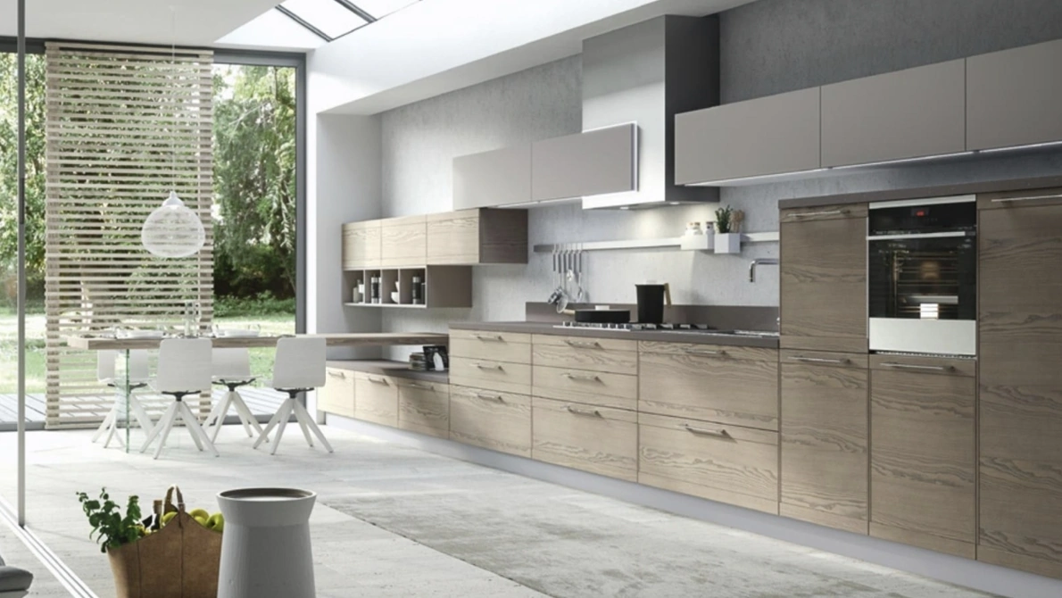 Cucina Moderna lineare in legno Zoe 05 di Ar-Tre